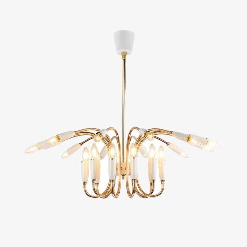 Πολυέλαιος με χρυσό σχέδιο με στρογγυλεμένο μπράτσο