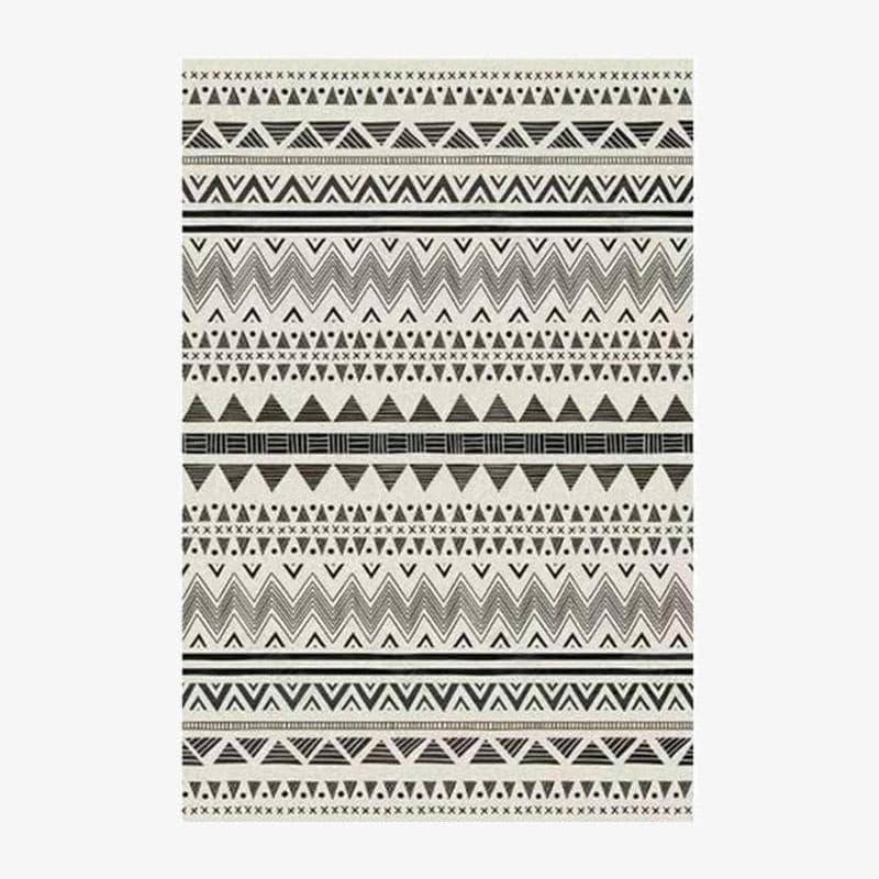 Ορθογώνιο χαλί με μαύρα και πράσινα γεωμετρικά σχέδια σε στυλ Keecy