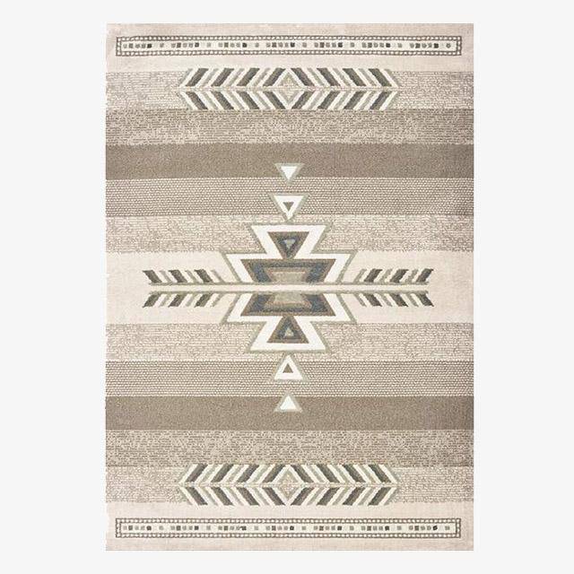 Ορθογώνιο χαλί Α γιαπωνέζικου στυλ καφέ και μπεζ