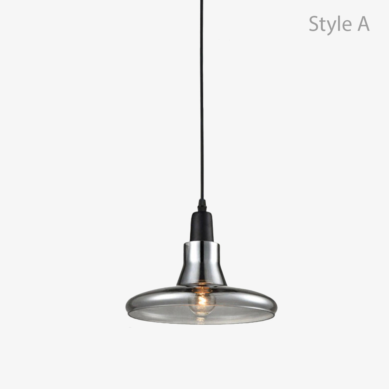 Φωτιστικό κρεμαστό vintage καπνιστό γυαλί σχεδιαστών