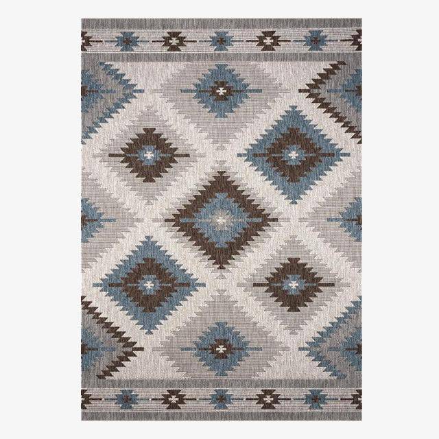 Καφέ και μπεζ ορθογώνιο χαλί Β ιαπωνικού στυλ