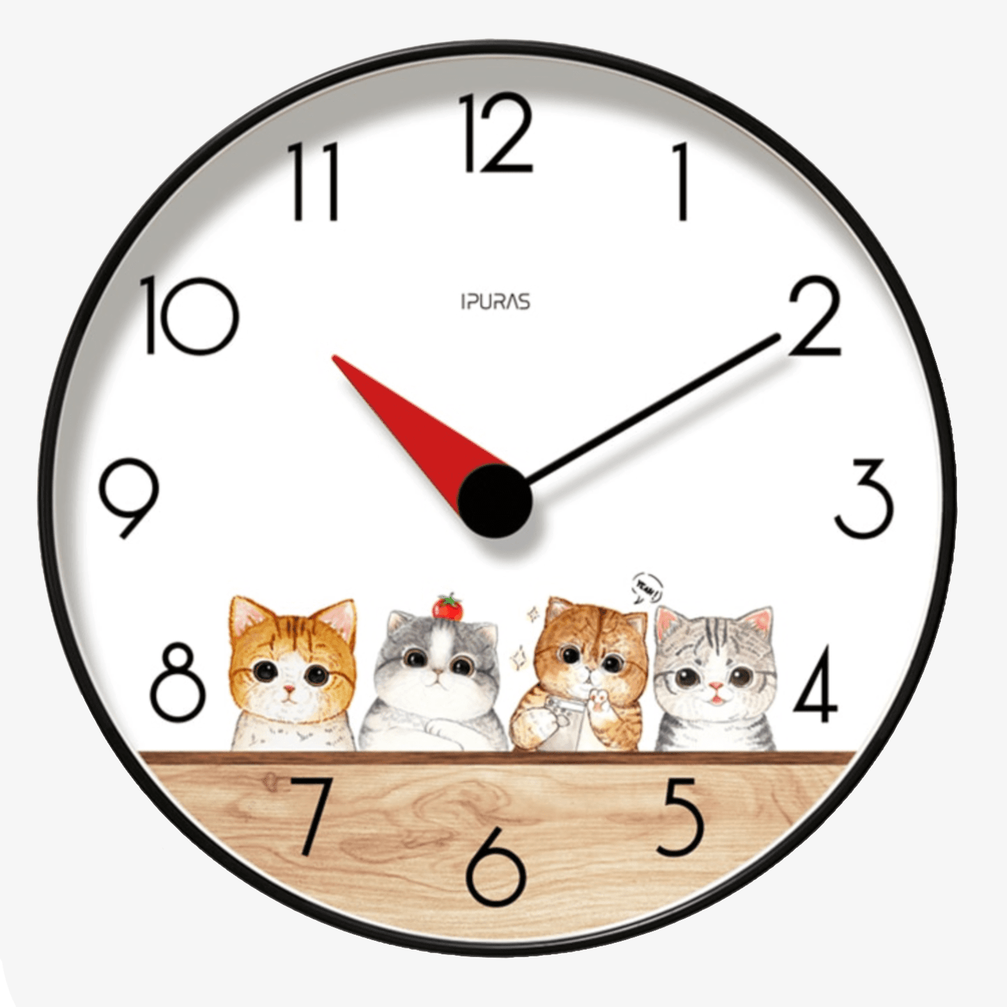 Στρογγυλό ρολόι τοίχου Chansrun Cat Design