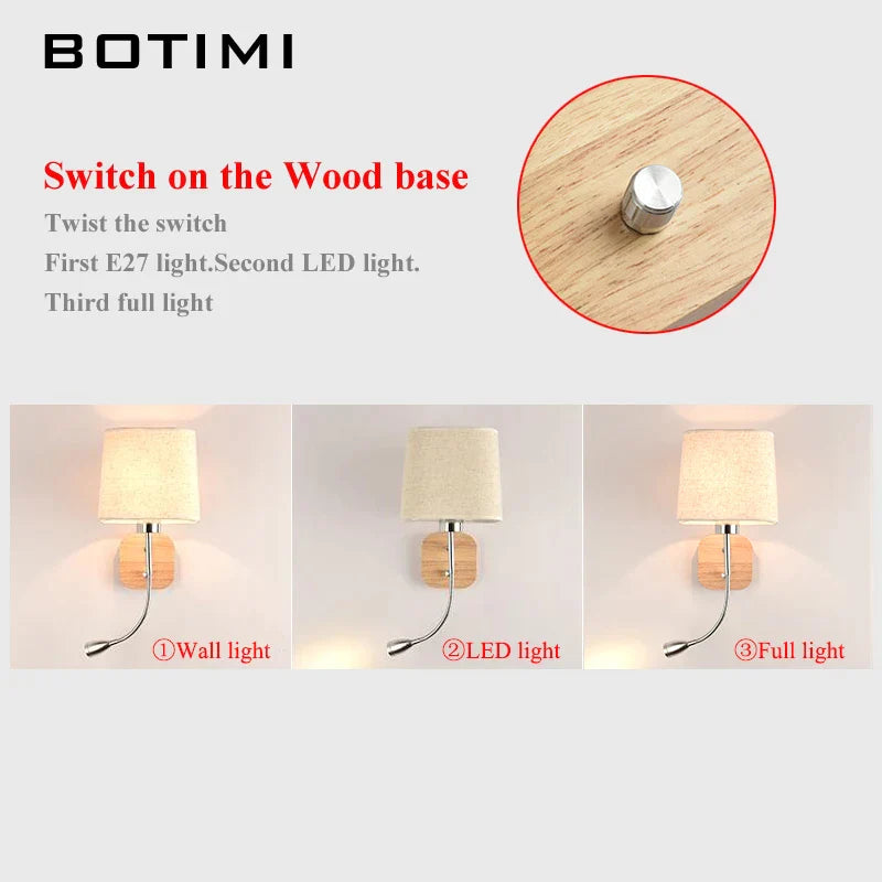 φωτιστικό τοίχου led υφασμάτινο αμπαζούρ e27 home