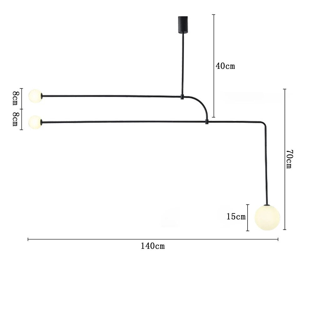 Απλός πολυέλαιος LED με γυάλινη μπάλα