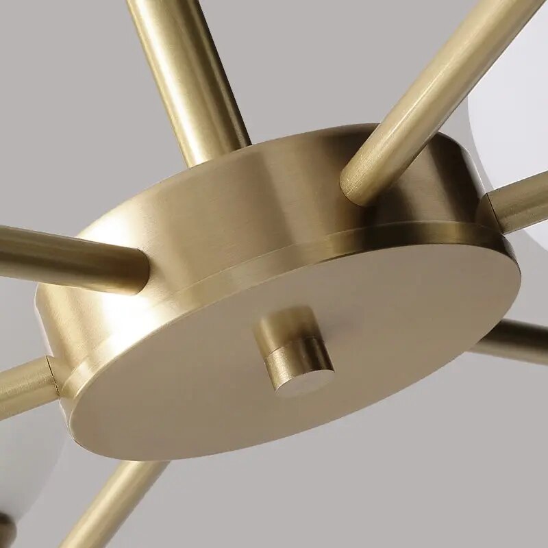 Χρυσός επώνυμος πολυέλαιος σε χάλκινο στυλ με μπάλες