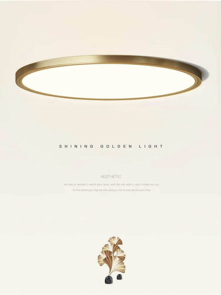 Χάλκινο φωτιστικό οροφής μοντέρνο μινιμαλιστικό διακοσμητικό σχέδιο