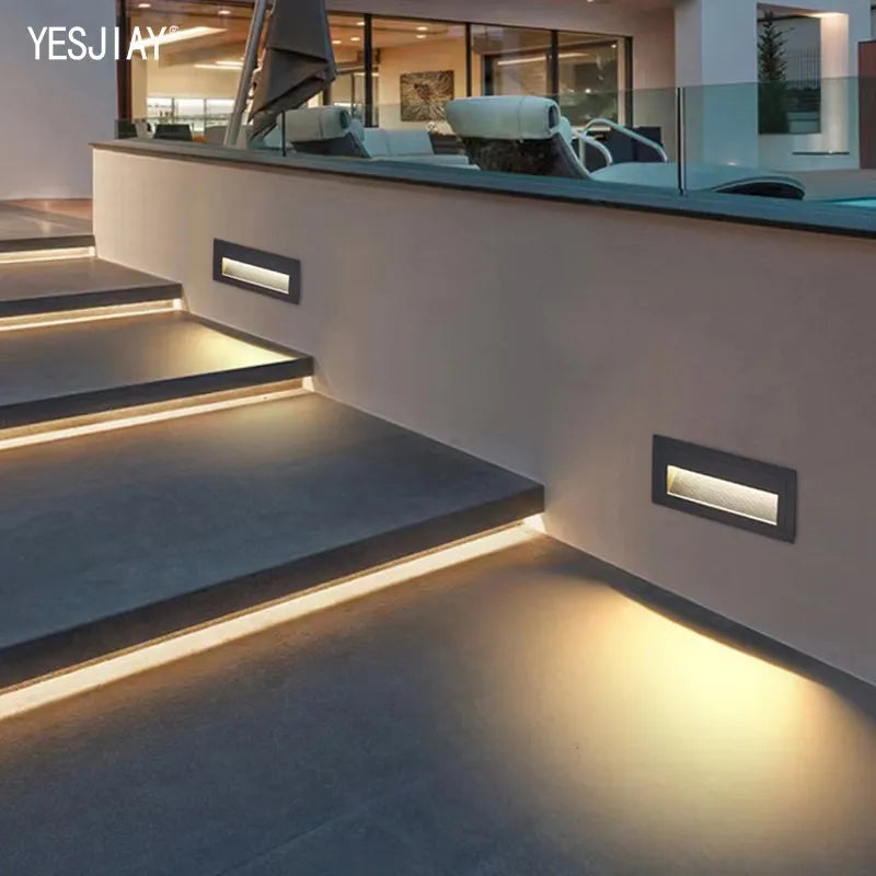 Φώτα σκάλας Led Step Lights 3W/6W 86/210mm Αλουμίνιο εσοχή εξωτερικού χώρου Αδιάβροχο ενσωματωμένο φωτιστικό τοίχου Led σκάλας για οικιακά βήματα