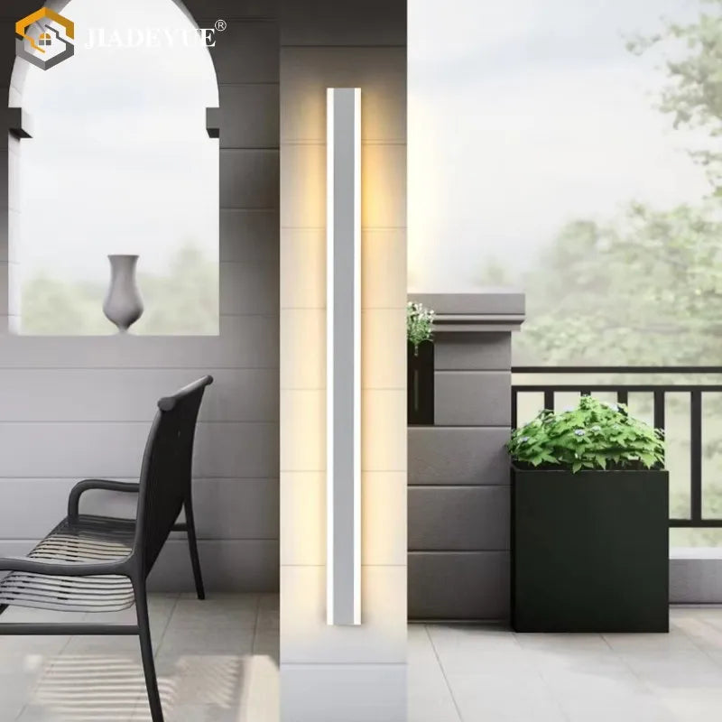 IP65 αδιάβροχο φωτιστικό τοίχου LED λωρίδα εξωτερικού χώρου μοντέρνο φωτιστικό τοίχου αυλής βίλας λευκό φωτιστικό εξωτερικού χώρου