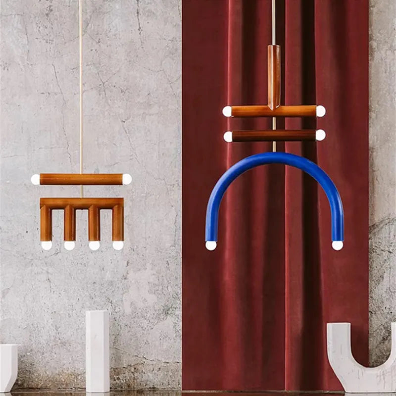 Creative Rainbow Chandelier LED Πολύχρωμο μεταλλικό κρεμαστό φωτιστικό για υπνοδωμάτιο σαλόνι Εστιατόριο Cafe Art Κρεμαστό φωτιστικό τραπεζαρίας