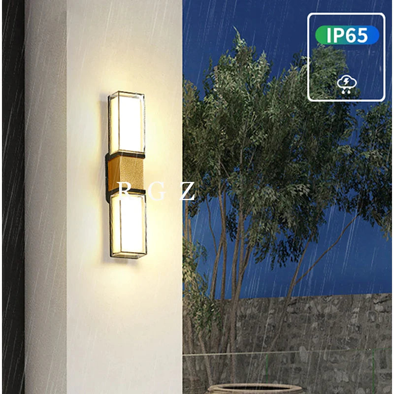 IP65 Αδιάβροχο 12W Φωτισμός εξωτερικού χώρου LED Φωτιστικό τοίχου Μοντέρνο φωτιστικό Αλουμινίου Επιφανειακά τοποθετημένο Led Σκάλα κήπου Φωτιστικό βεράντας AC110V 220V