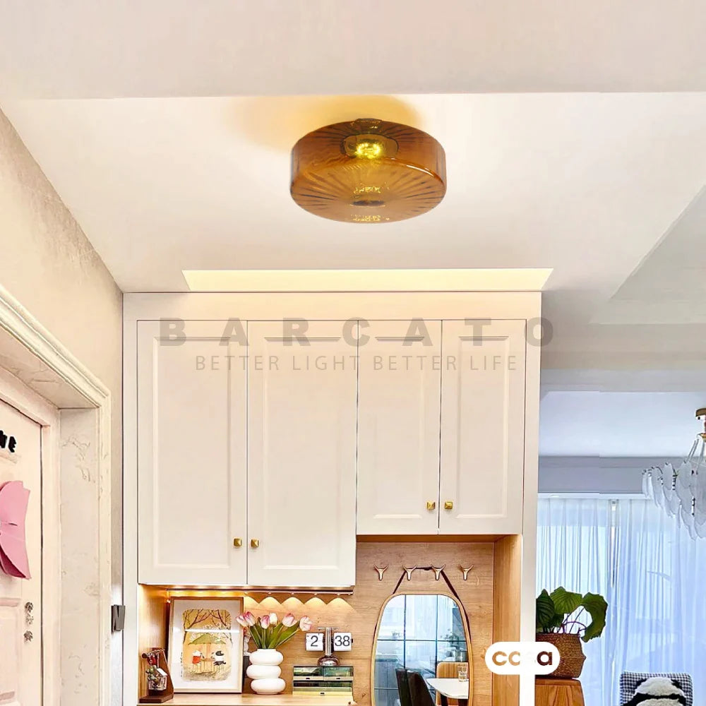 μοντέρνο σκανδιναβικό μενταγιόν πορτοκαλί γυαλί