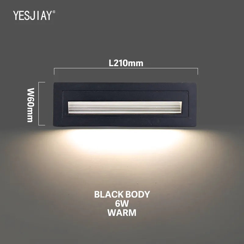 Φώτα σκάλας Led Step Lights 3W/6W 86/210mm Αλουμίνιο εσοχή εξωτερικού χώρου Αδιάβροχο ενσωματωμένο φωτιστικό τοίχου Led σκάλας για οικιακά βήματα