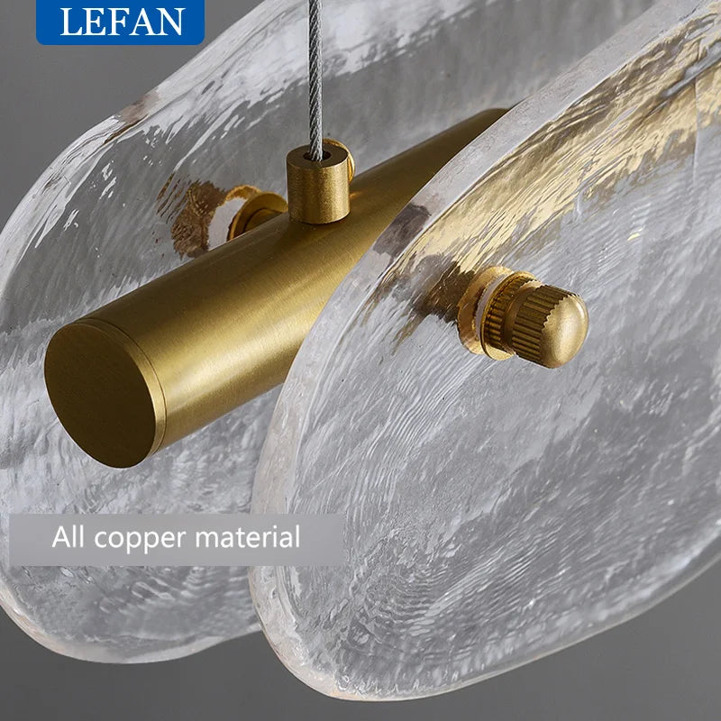 Allcopper Modern Chandelier Light Luxury Creative Long Strip Minimalist Bar Τραπεζαρία Πάγκος με μοτίβο νερού Γυάλινη ανάρτηση