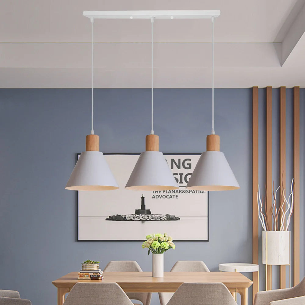 απλό κρεμαστό φωτιστικό Nordic LED λευκό 1/3 κεφαλών