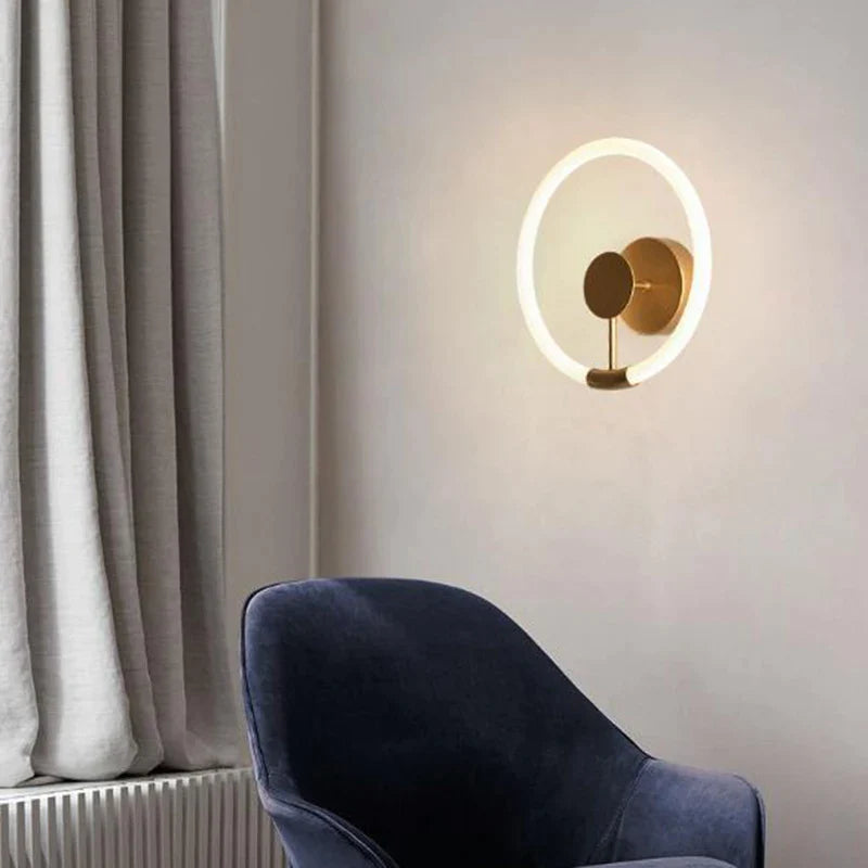 Μοντέρνο LED φωτιστικό τοίχου Gold Circle