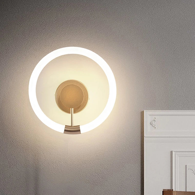Μοντέρνο LED φωτιστικό τοίχου Gold Circle