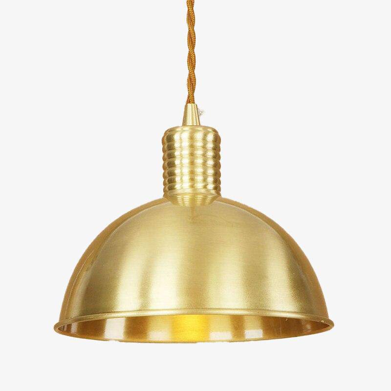 Φωτιστικό κρεμαστό ρετρό χρυσό μισό μπαλάκι καφέ