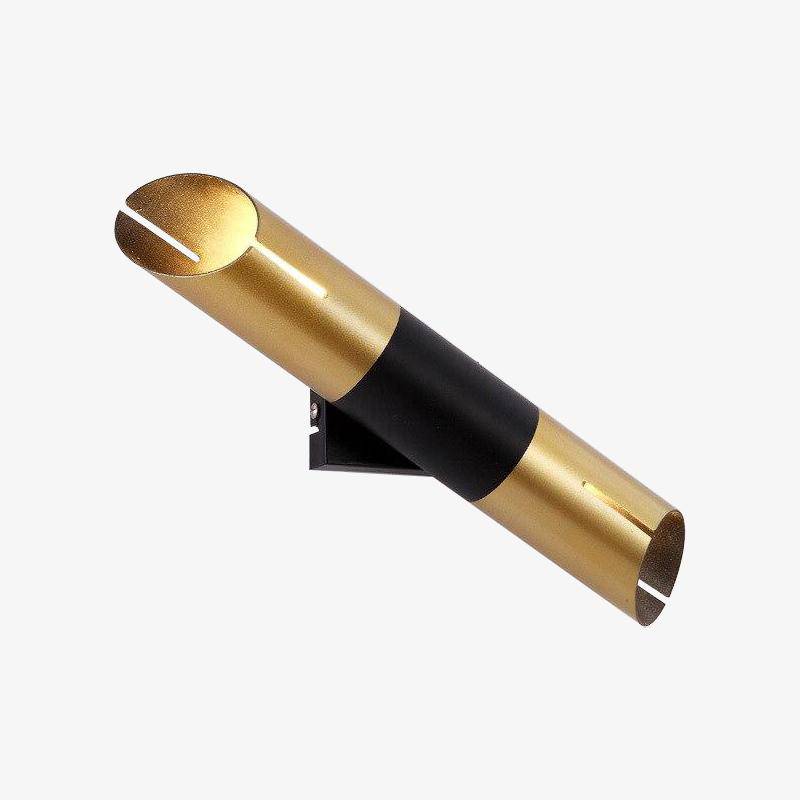 Φωτιστικό τοίχου σοφίτας χρυσό κυλινδρικό LED