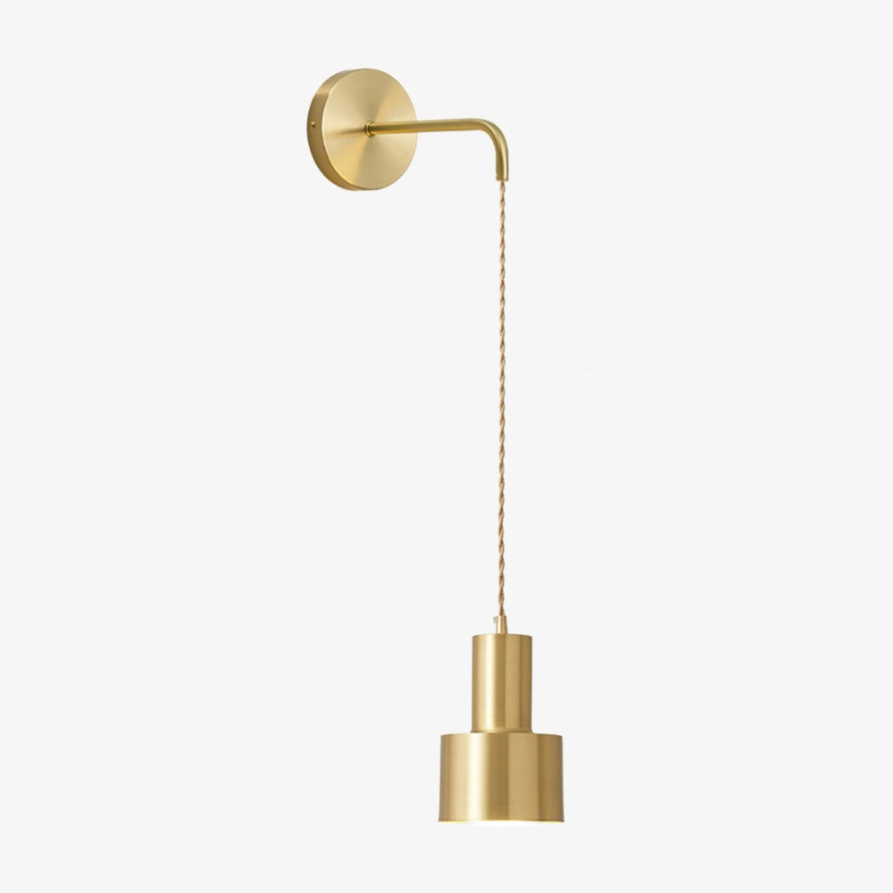 Χρυσό φωτιστικό τοίχου με κρεμαστό φωτιστικό