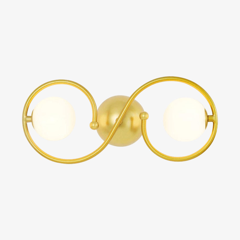 Χρυσό φωτιστικό τοίχου με λευκές μπάλες