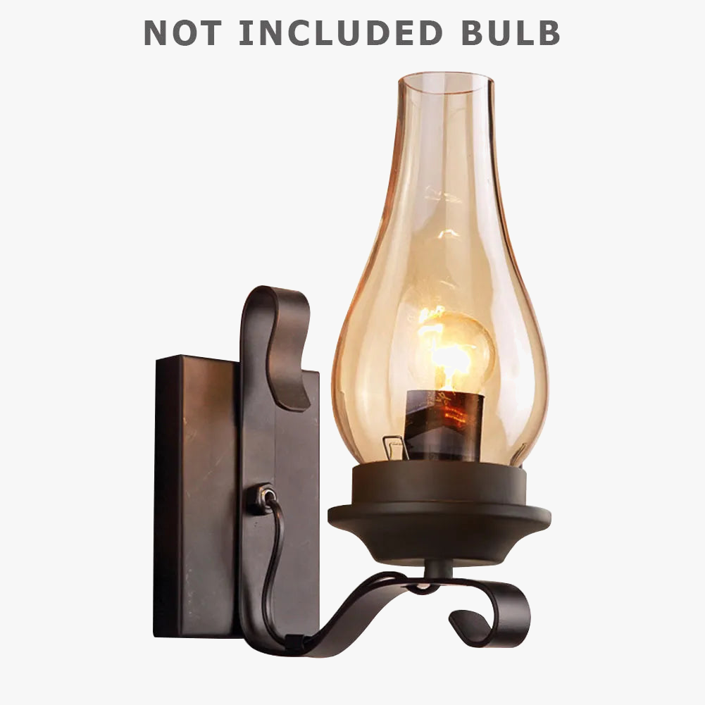 Retro industrial σιδερένιο φωτιστικό τοίχου Led night loft
