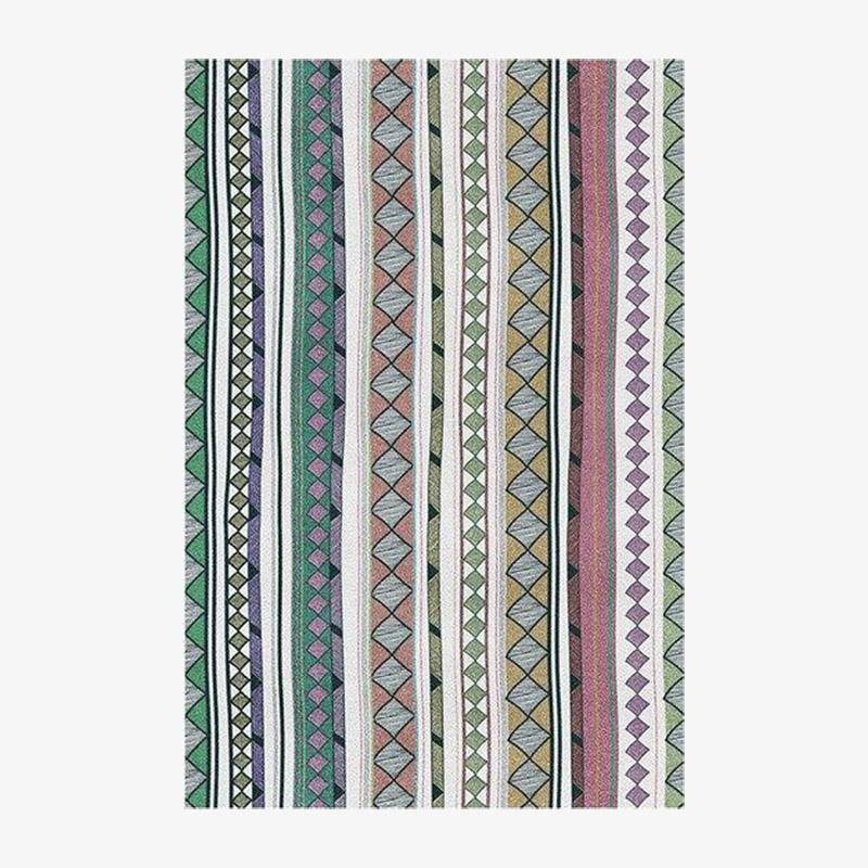 Ορθογώνιο χαλί με πράσινα γεωμετρικά σχήματα στυλ Keecy