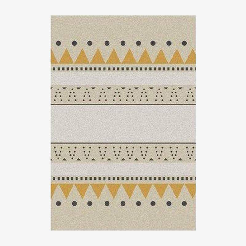 Ορθογώνιο χαλί με κίτρινα γεωμετρικά σχέδια σε στυλ Keecy