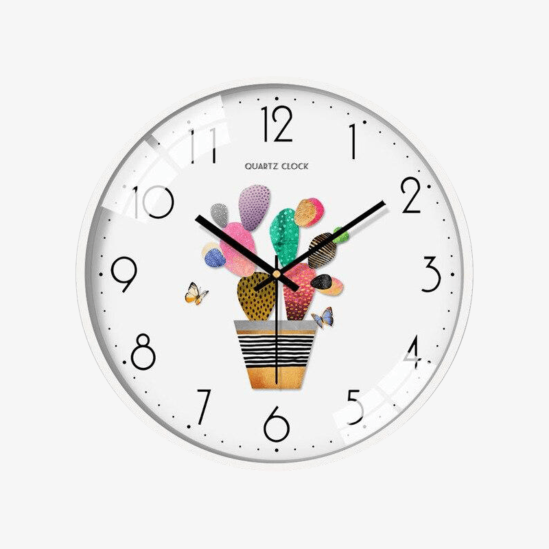 Λευκό στρογγυλό ρολόι τοίχου με σχέδια Sulli G