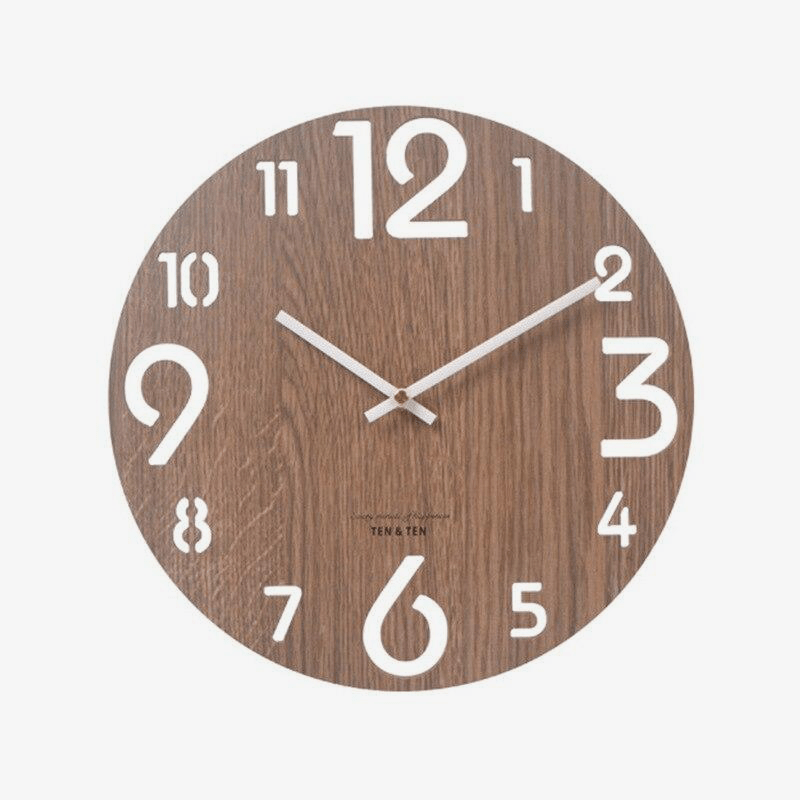 Στρογγυλό ξύλινο ρολόι τοίχου Tee I style 30cm