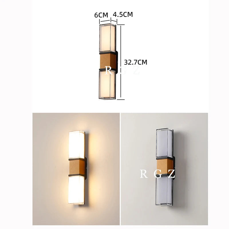 IP65 Αδιάβροχο 12W Φωτισμός εξωτερικού χώρου LED Φωτιστικό τοίχου Μοντέρνο φωτιστικό Αλουμινίου Επιφανειακά τοποθετημένο Led Σκάλα κήπου Φωτιστικό βεράντας AC110V 220V