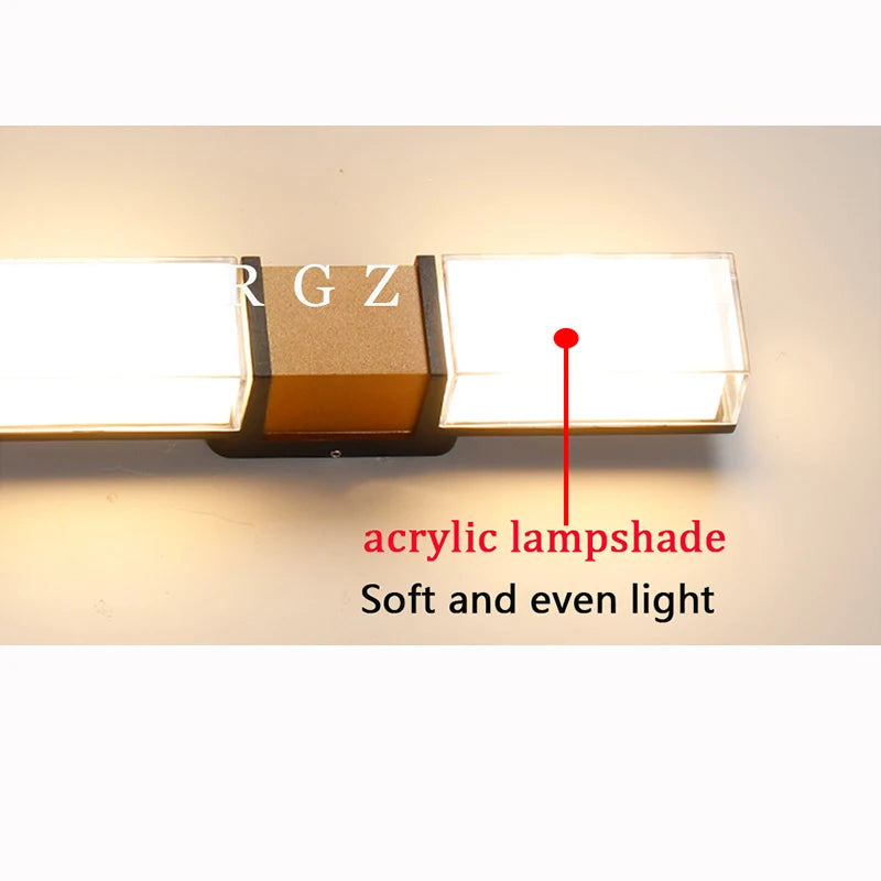 IP65 Αδιάβροχο 12W Φωτισμός εξωτερικού χώρου LED Φωτιστικό τοίχου Μοντέρνο φωτιστικό Αλουμινίου Επιφανειακά τοποθετημένο Led Σκάλα κήπου Φωτιστικό βεράντας AC110V 220V