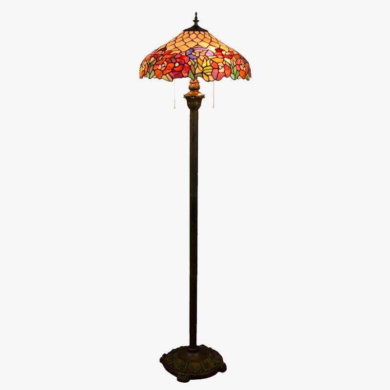 Φωτιστικό δαπέδου Tiffany με πολύχρωμη απόχρωση βιτρό Φωτισμός