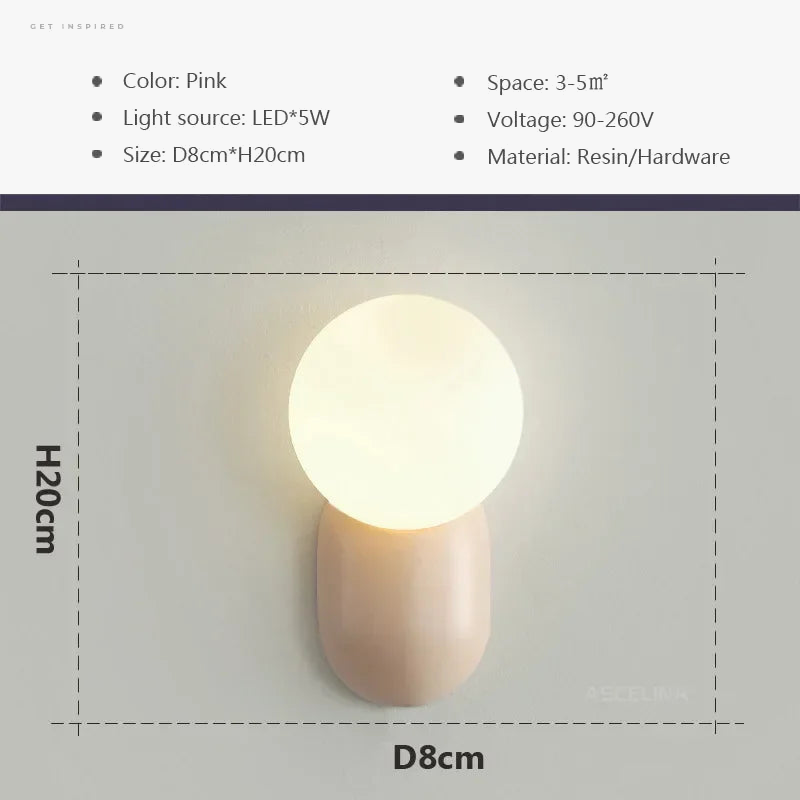 Φωτιστικό τοίχου LED Nordic Wind Cream Φωτιστικό τοίχου για Σαλόνι Υπνοδωμάτιο Φωτιστικό κομοδίνου Σπίτι Μινιμαλιστικό Φωτιστικό Διακόσμησης Διαδρόμου