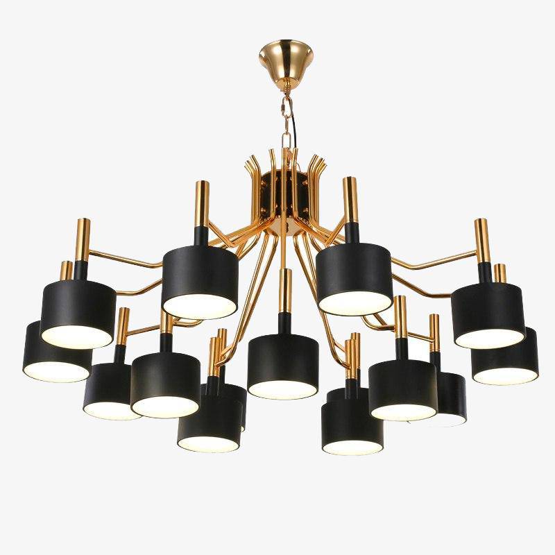 Σχεδιαστής χρυσός πολυέλαιος LED και ασπρόμαυρα φωτιστικά Foyer