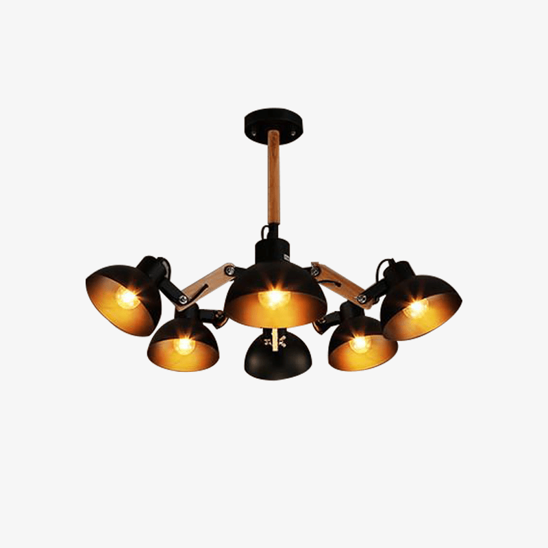 Ρουστίκ Country Antique Ξύλο και Μεταλλικός πολυέλαιος