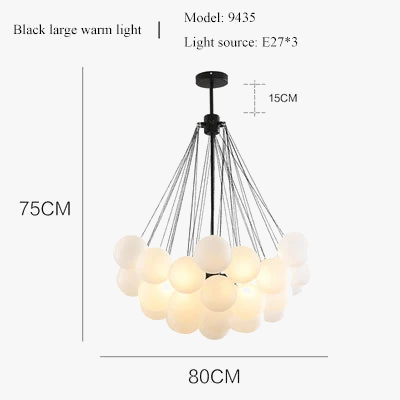 Φούσκα γυάλινο πολυέλαιος 19/37 μαύρο χρυσό κρεμαστή μοντέρνα διακόσμηση σαλονιού