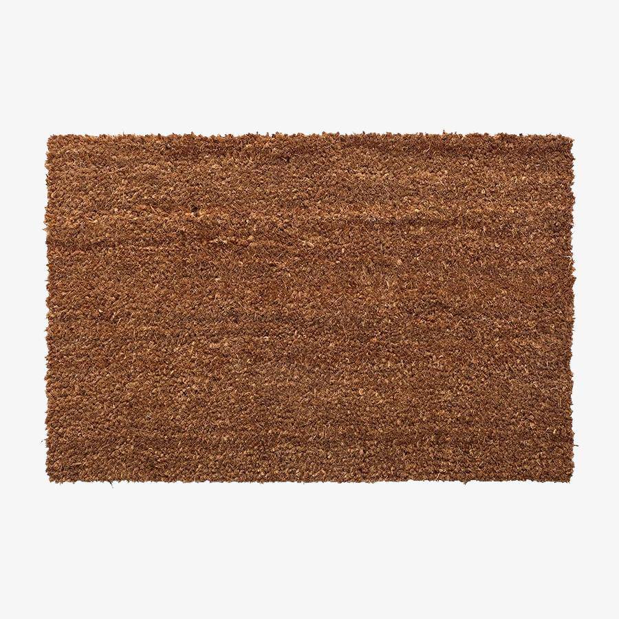 Ορθογώνιο χαλάκι πόρτας σε καφέ φυσικές ίνες Ματ