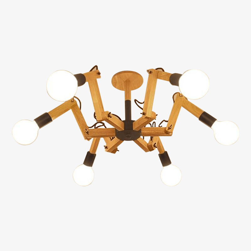 Φωτιστικό οροφής με αρθρωτό ξύλο Βόρειας Ευρώπης