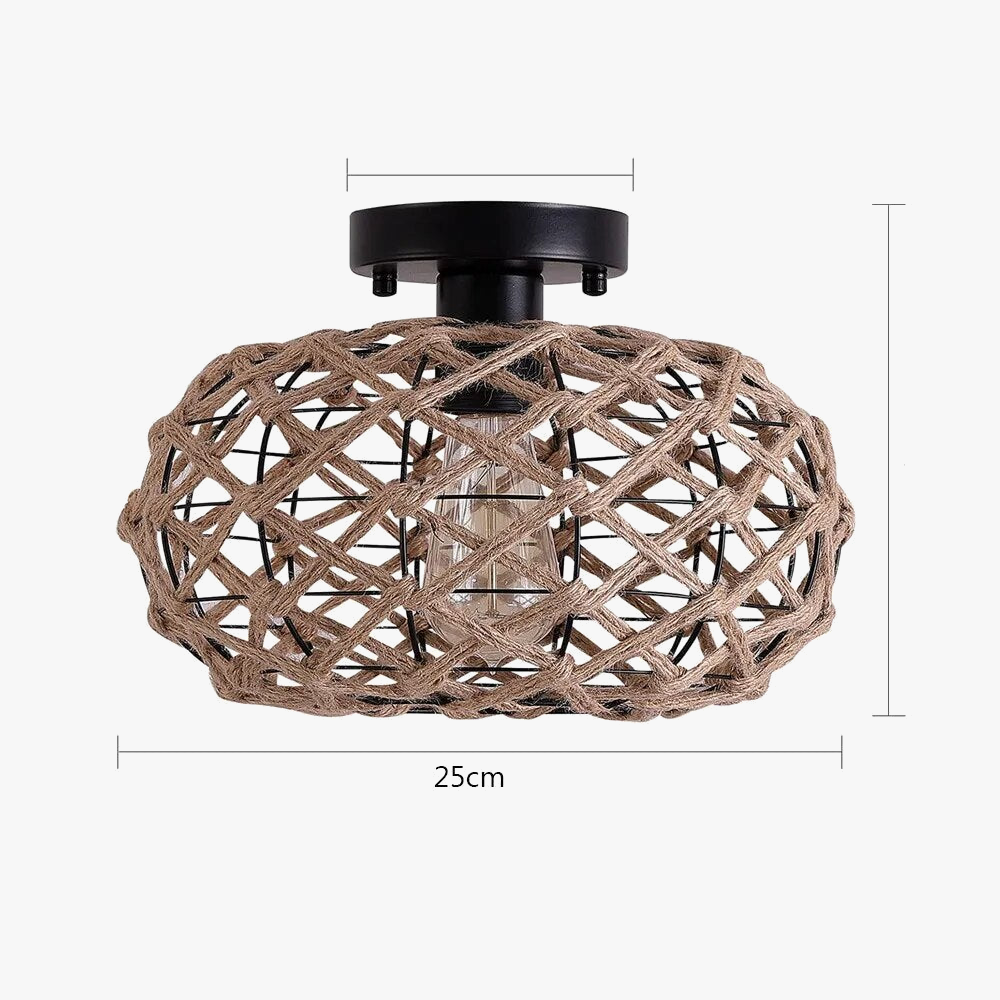 ρουστίκ υφαντό οροφής ελαφρύ σχοινί κάνναβης οροφή διάδρομο αγροικία μαύρο