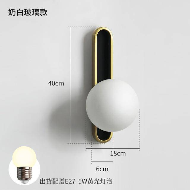 Χρυσό ντιζάιν φωτιστικό τοίχου με αμερικάνικη κρυστάλλινη σφαίρα