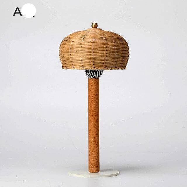 Επιτραπέζιο φωτιστικό LED με αμπαζούρ rattan σε διάφορα σχήματα
