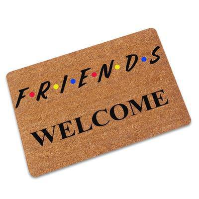 Ορθογώνιο χαλάκι πόρτας "Friends Welcome"