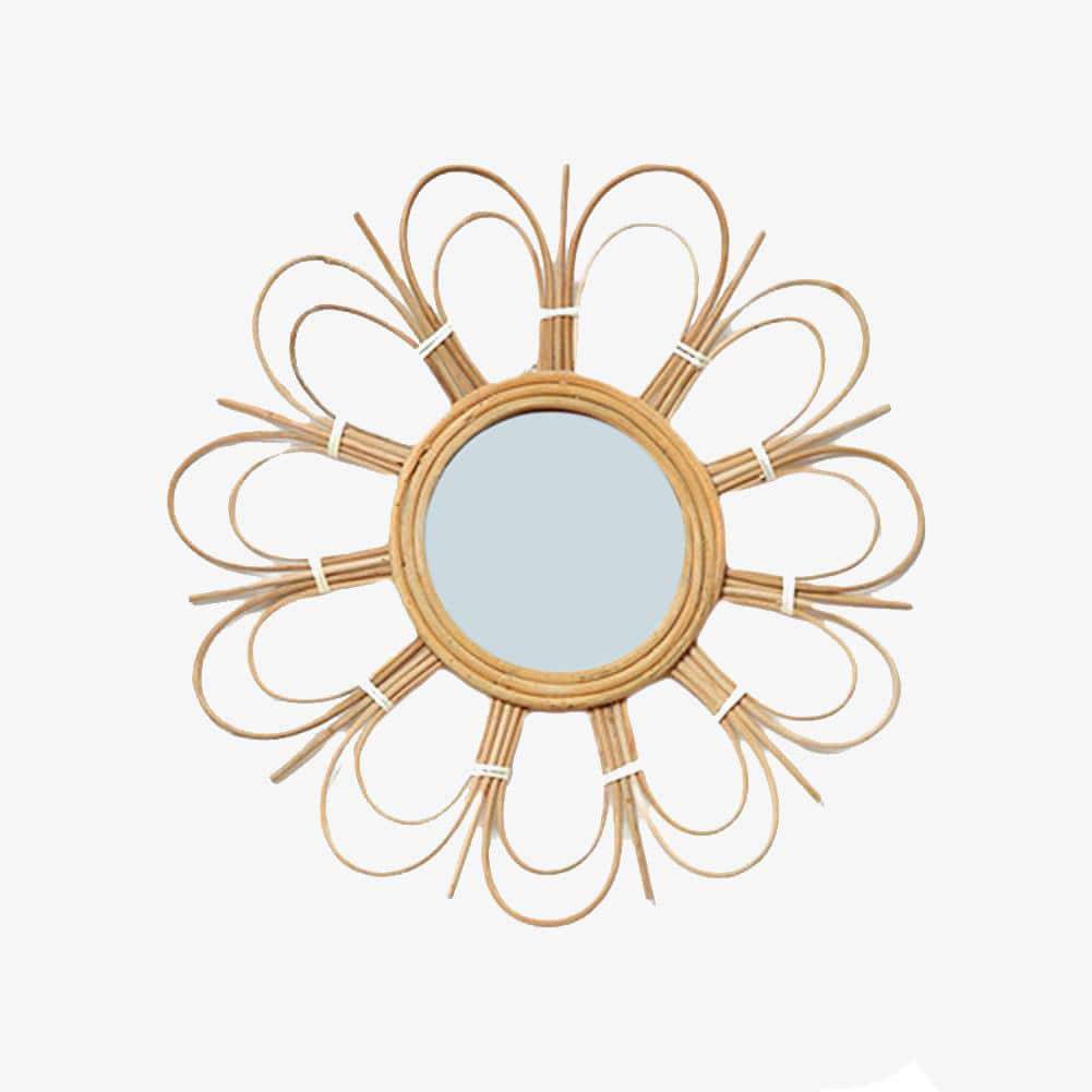 Καθρέφτης τοίχου ρατάν στυλ ήλιου 40εκ