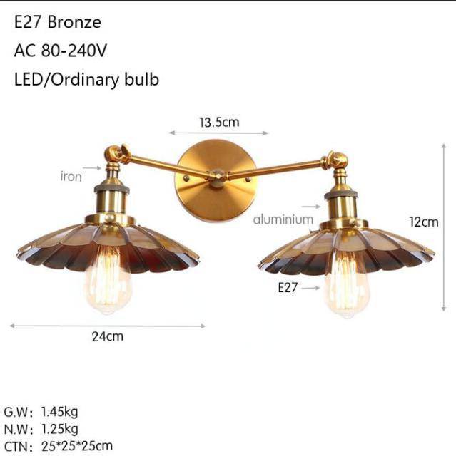 Μοντέρνο φωτιστικό τοίχου LED με στρογγυλεμένα σχήματα από σκανδιναβικό μέταλλο και ξύλο