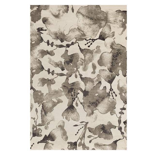 Ορθογώνιο χαλί με καφέ λουλούδια Καναπές