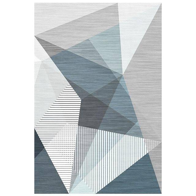 Περιοχή μπλε ορθογώνιο χαλί γεωμετρικού σχεδίου