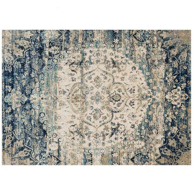 Μπεζ και πράσινο ορθογώνιο περσικό χαλί σε στυλ Dirouz D