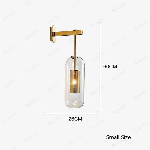 Φωτιστικό τοίχου LED επώνυμα γυαλί με γρίλια βιομηχανικού στυλ