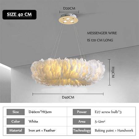 Στρογγυλός σχεδιαστής πολυέλαιος LED σε χρωματιστά φτερά