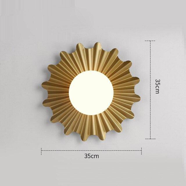 Φωτιστικό τοίχου με χρυσό σχέδιο LED σε στυλ Creative Sun